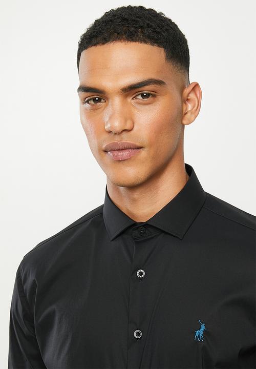 POLO - Christiaan slim fit long sleeve shirt - black