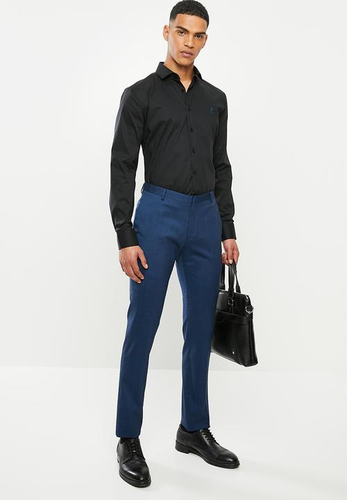POLO - Christiaan slim fit long sleeve shirt - black