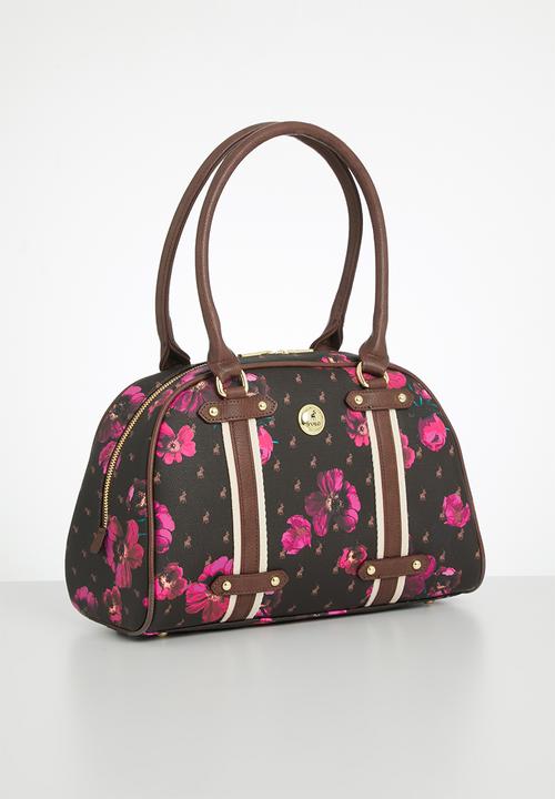 POLO - Iconic floral heritage bag - brown & pink