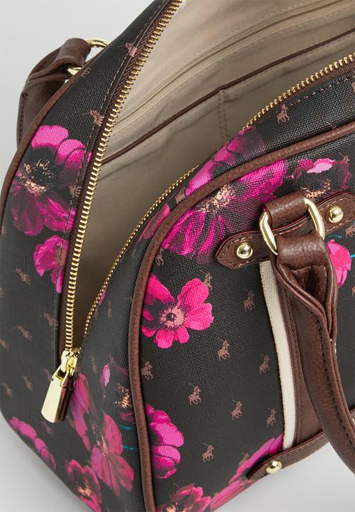 POLO - Iconic floral heritage bag - brown & pink