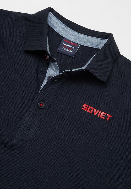 SOVIET - Boys short sleeve pique golfer - navy