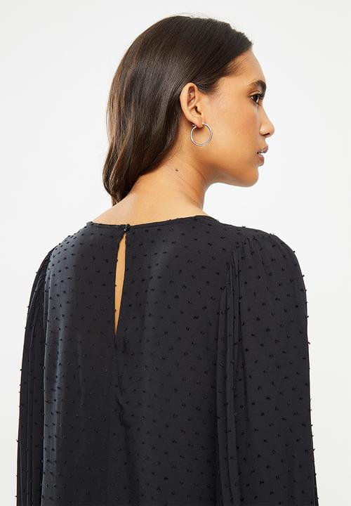 Jacqueline de Yong - Malone long sleeve puff top - black