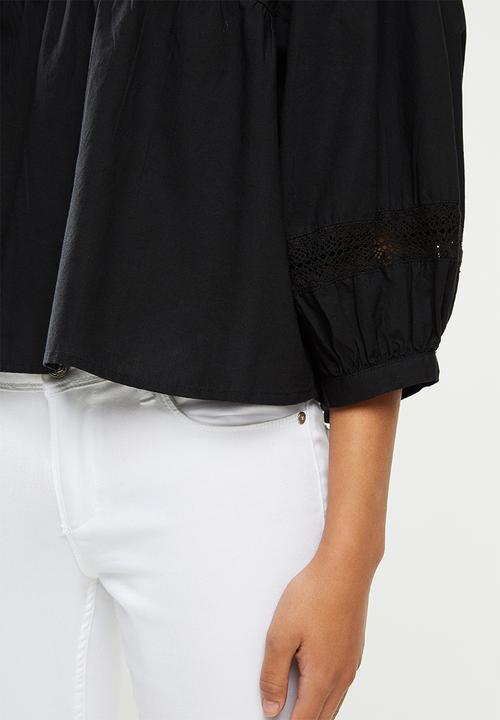 Jacqueline de Yong - Vita puff sleeve blouse - black