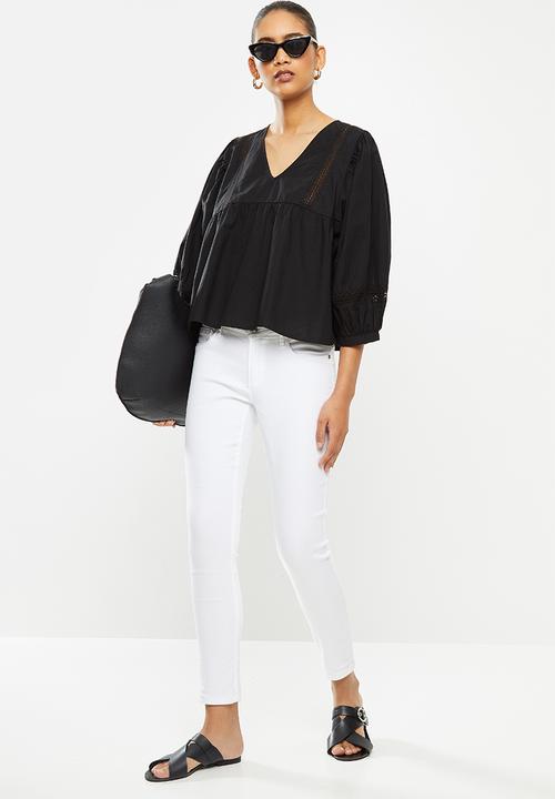 Jacqueline de Yong - Vita puff sleeve blouse - black