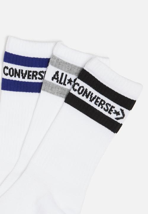 Converse - Chn 3 pack basic wordmark crew - white