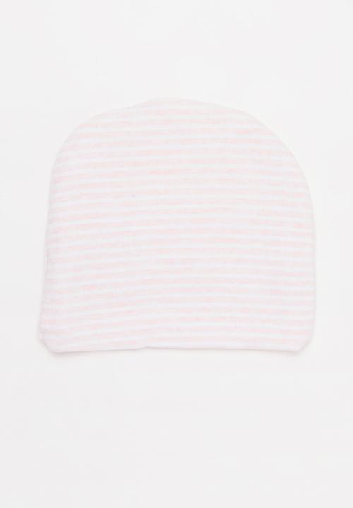 Pop Candy - 2 Pack stripe beanie - pink & white