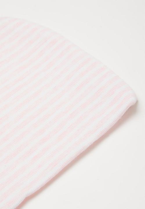 Pop Candy - 2 Pack stripe beanie - pink & white