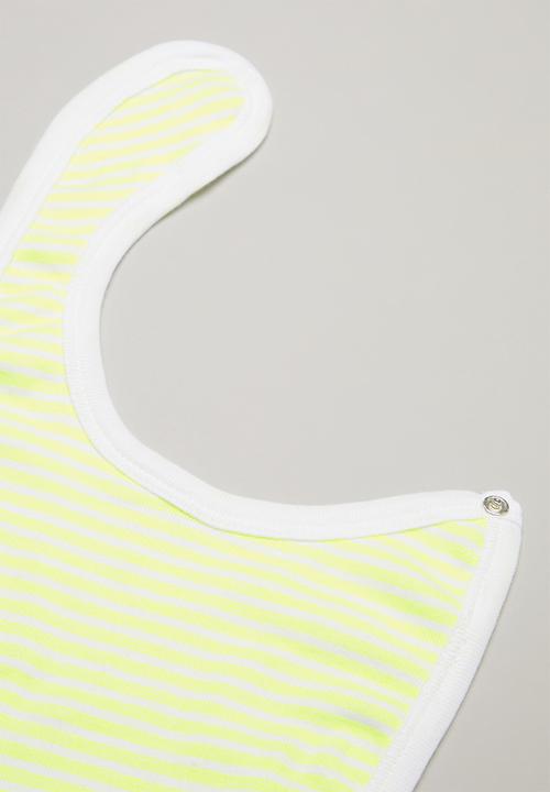 Pop Candy - 2 Pack stripe bib - yellow & green