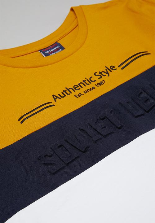 SOVIET - Crew neck colour block tee - multi 