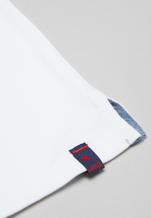 SOVIET - Boys short sleeve pique golfer - white
