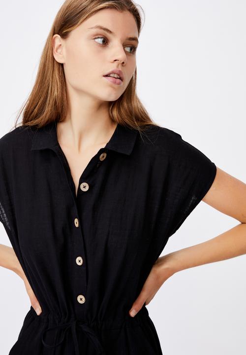 Cotton On - Woven jasmine utility jumpsuit  - black