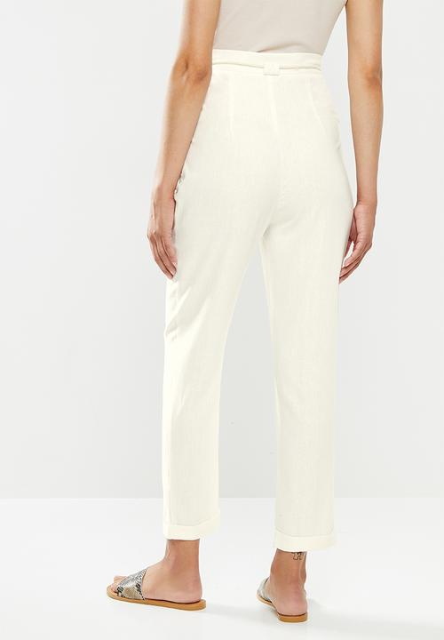 edit - Linen rope detail pant - cream