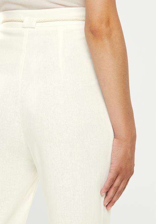 edit - Linen rope detail pant - cream