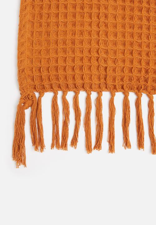 Sixth Floor - Waffle weave throw -  rust