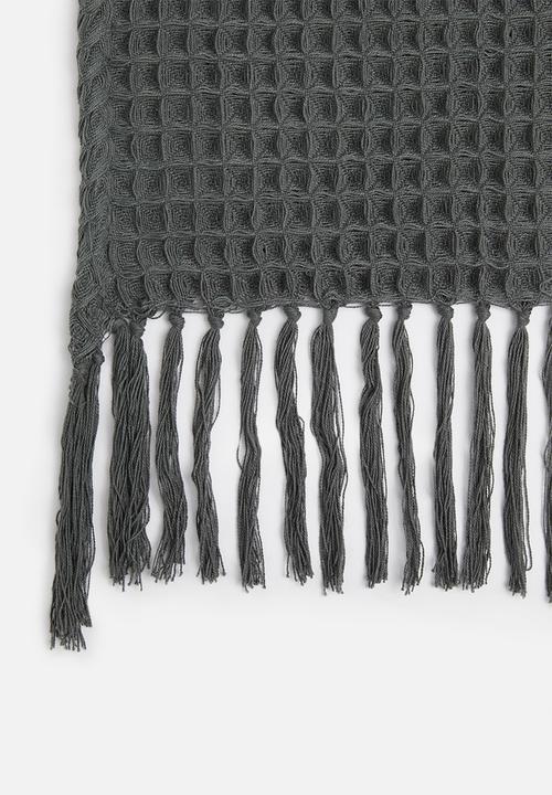 Sixth Floor - Waffle weave throw -  grey