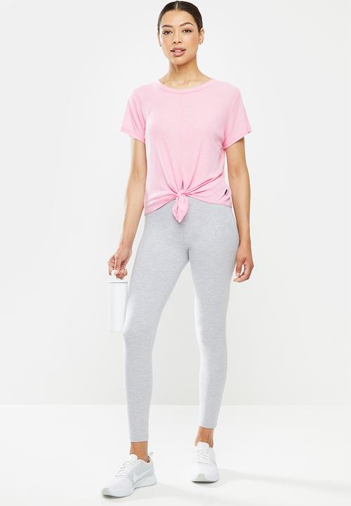 Cotton On - Tie up rib T-shirt - pink