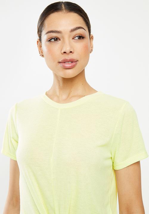 Cotton On - Tie up rib T-shirt - yellow 