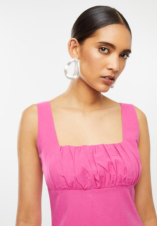 Glamorous - Ruched bodice mini dress - cerise pink