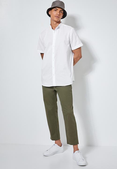 Superbalist - Regular fit mandarin short sleeve shirt - white