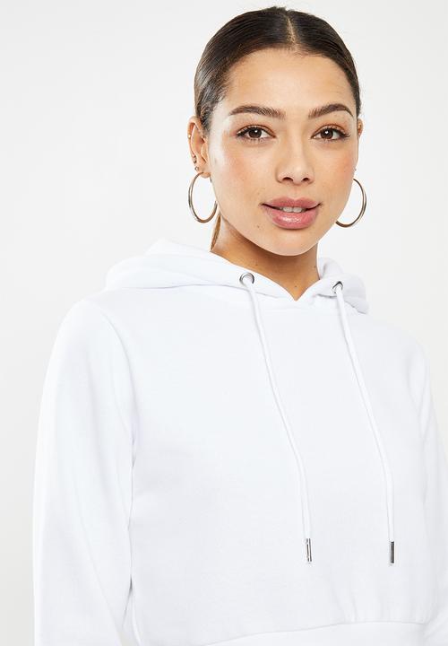 Factorie - Classic crop hoodie - white
