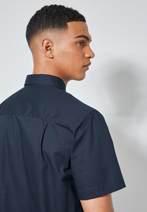 Superbalist - Regular fit single pocket short sleeve shirt - navy