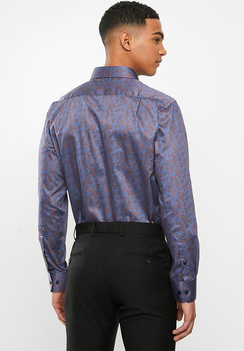 POLO - Oscar paisley signature long sleeve shirt - brick