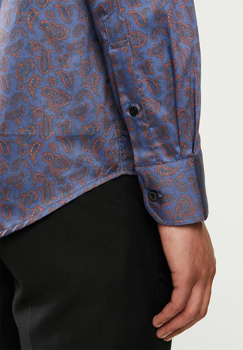 POLO - Oscar paisley signature long sleeve shirt - brick