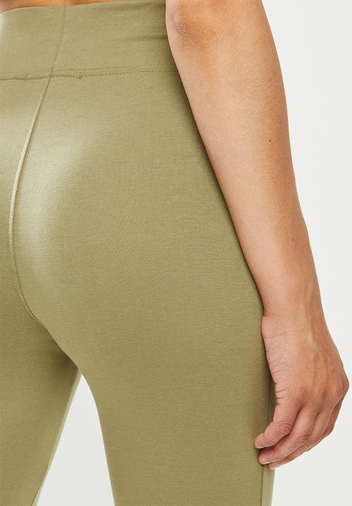 Missguided - Deep waist band legging - khaki