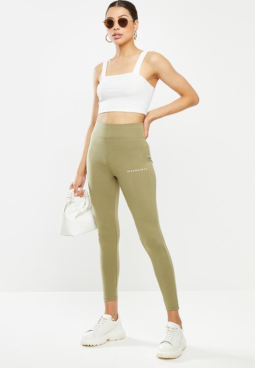 Missguided - Deep waist band legging - khaki