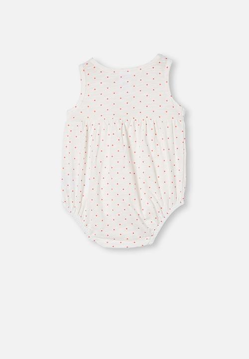 Cotton On - Craigelina singlet bubbysuit - vanilla & red orange