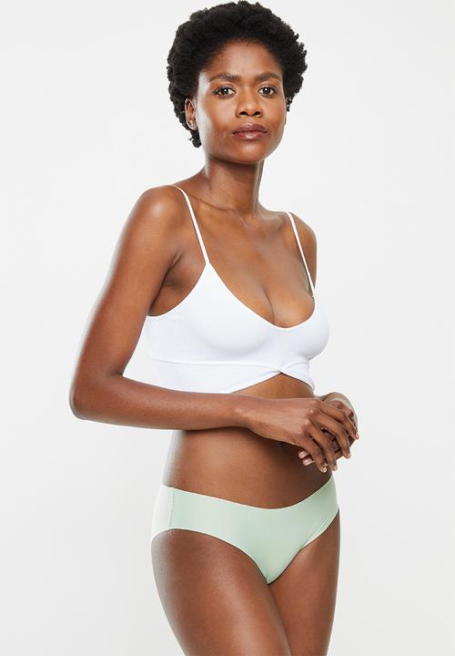 Cotton On - The invisible bikini brief - black / old rose / mint chip