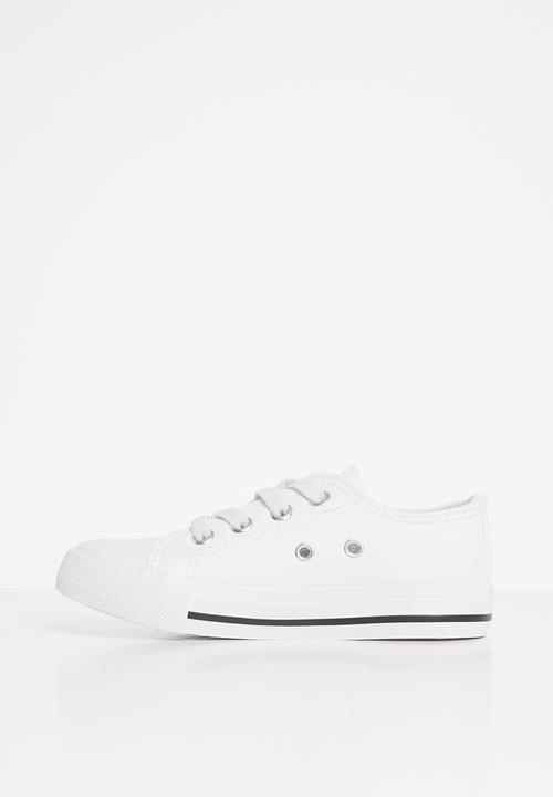 Cotton On - Classic trainer lace up - white smooth elastic