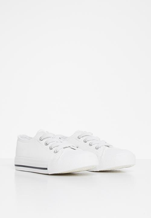 Cotton On - Classic trainer lace up - white smooth elastic