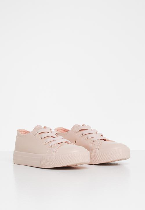 Cotton On - Classic trainer lace up - peach whip elastic