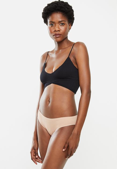 Cotton On - Seamfree bikini brief 3 pack - black / new latte / mint chip
