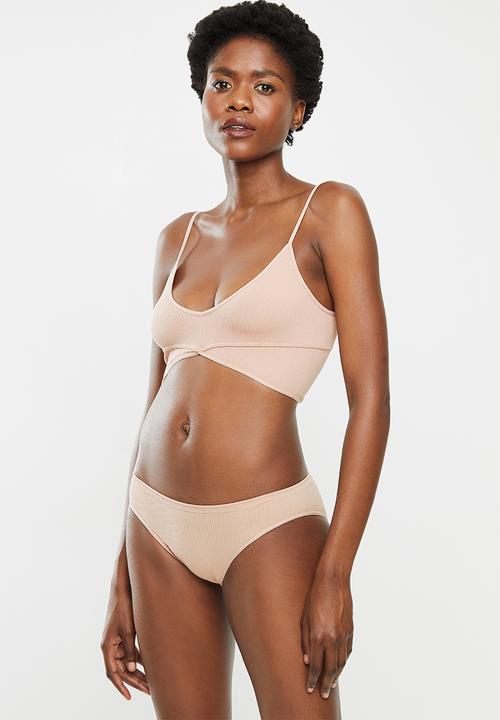Cotton On - Seamfree bikini brief 3 pack - black / khaki / new latte