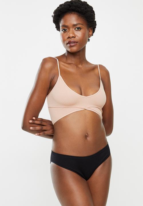 Cotton On - Seamfree bikini brief 3 pack - black / khaki / new latte