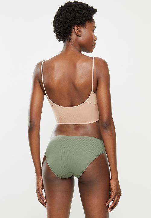 Cotton On - Seamfree bikini brief 3 pack - black / khaki / new latte