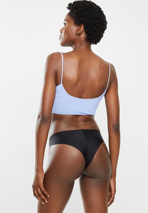 Cotton On - The invisible high cut brasiliano brief 3 pack - black