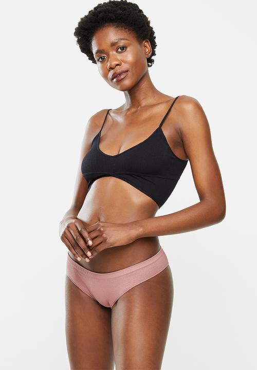 Cotton On - Seamfree rib brasiliano brief - dusty rose