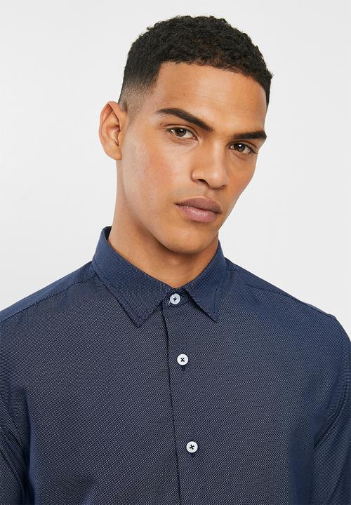 Ben Sherman - Navy dot long sleeve shirt - navy