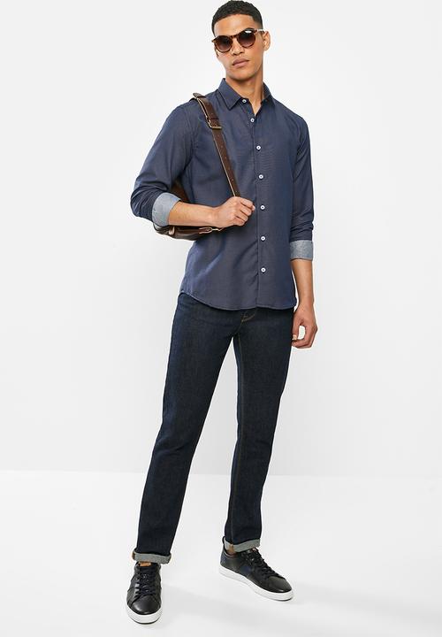 Ben Sherman - Navy dot long sleeve shirt - navy