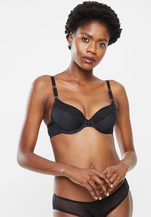 Playtex - 2 pack elixir underwire padded bra - black & neutral