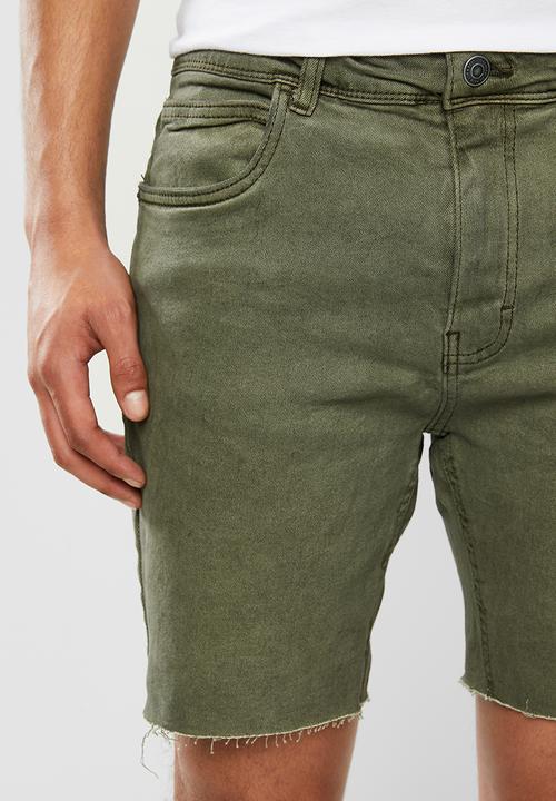 Factorie - Slim cut denim short - khaki