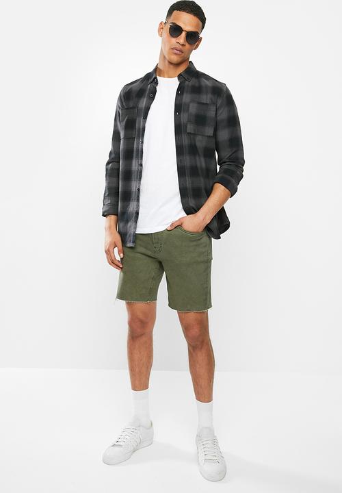 Factorie - Slim cut denim short - khaki