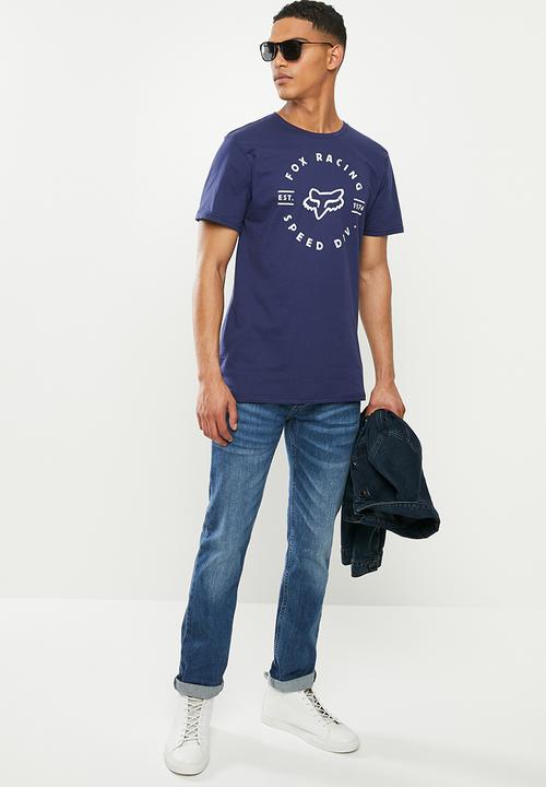 Fox - Clocked out tee - light indigo