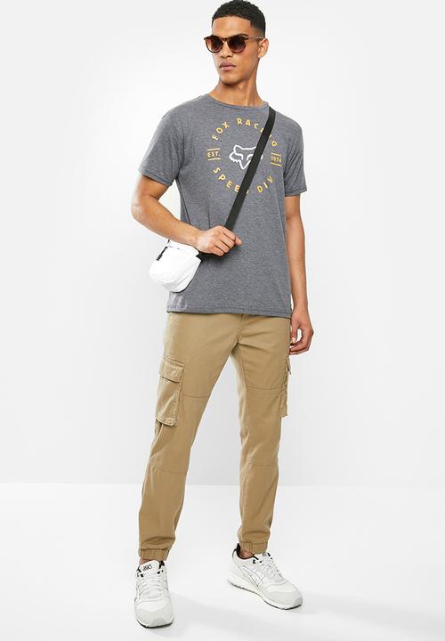 Fox - Clocked out tee - mid grey melange