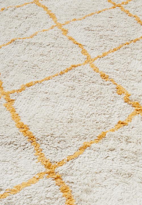 Sixth Floor - Diamond tufted rug - yellow & cream