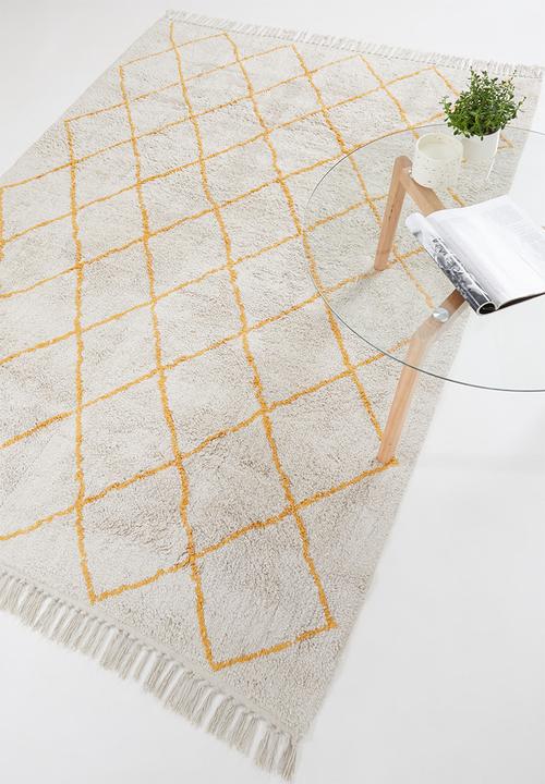 Sixth Floor - Diamond tufted rug - yellow & cream