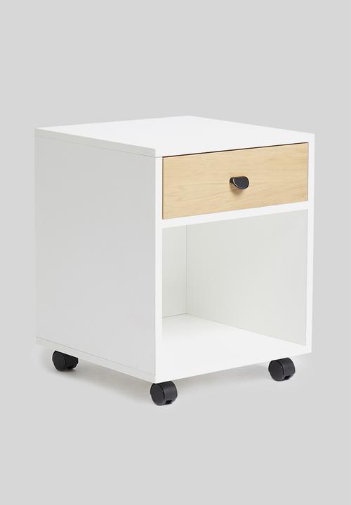 Sixth Floor - Cuba pedestal on wheels - white